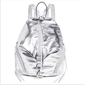Rebecca Minkoff silver Backpack NWT